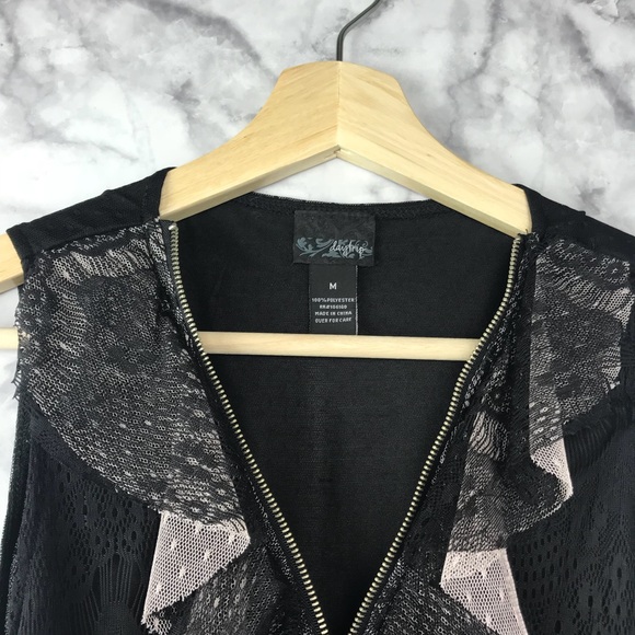 Daytrip Black Lace Ruffle Top Medium - Picture 4 of 8